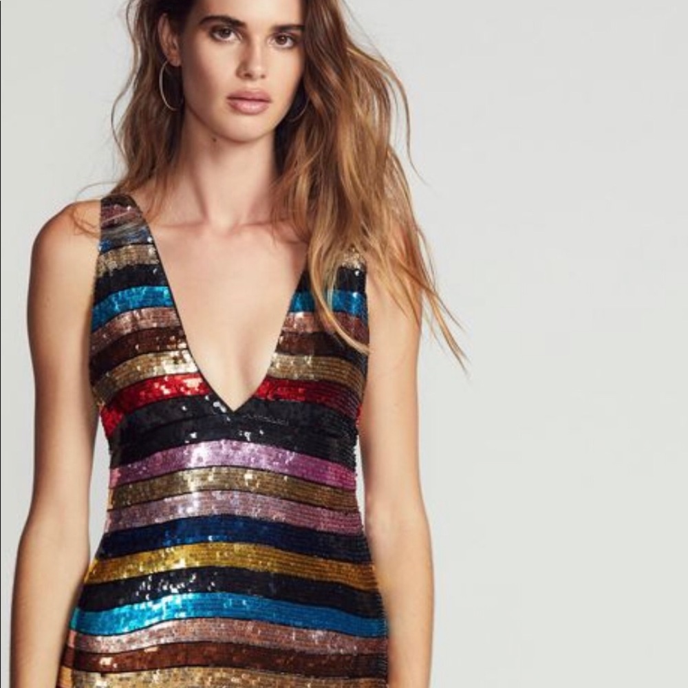 Free people striped sequin dress